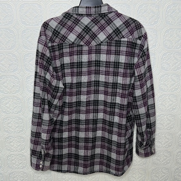 Dakota | Heavy Duty Plaid Flannel, Black, Gray, Purple & White - Picture 2 of 8